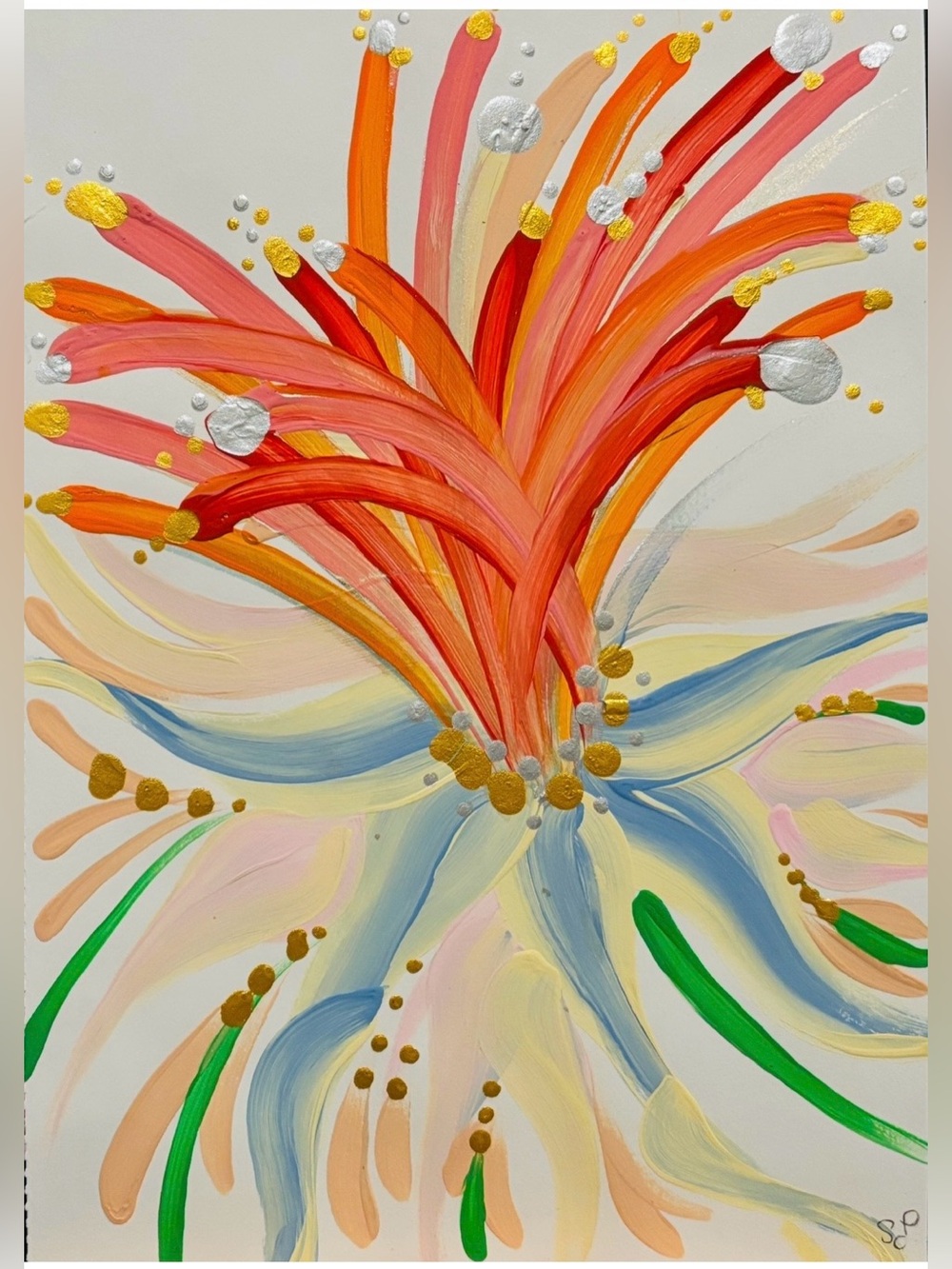 Abstract Floral Burst Art